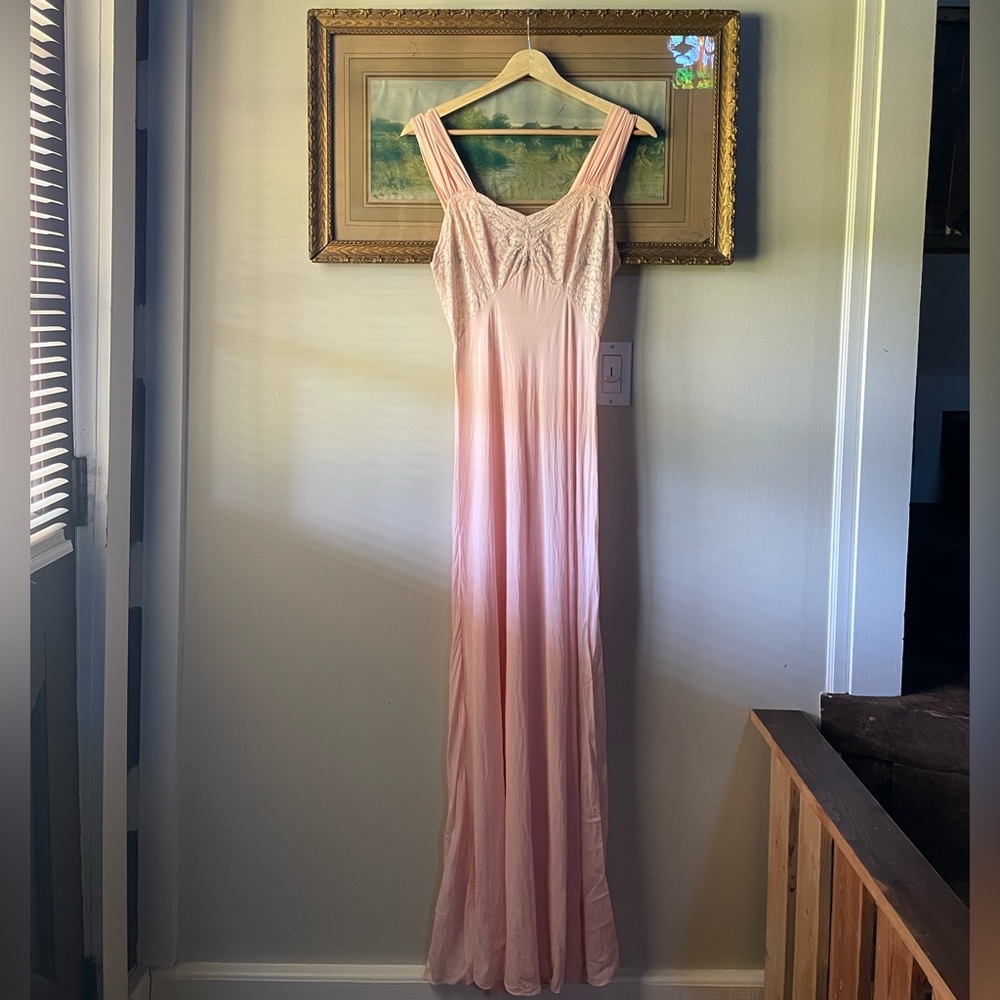Vintage 1930’s/40’s Peachy Pink Slip Dress RARE